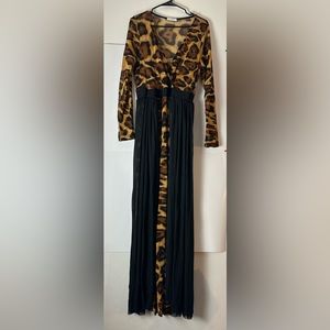 New Plus Size Jaguar Print Jumpsuit with Cape